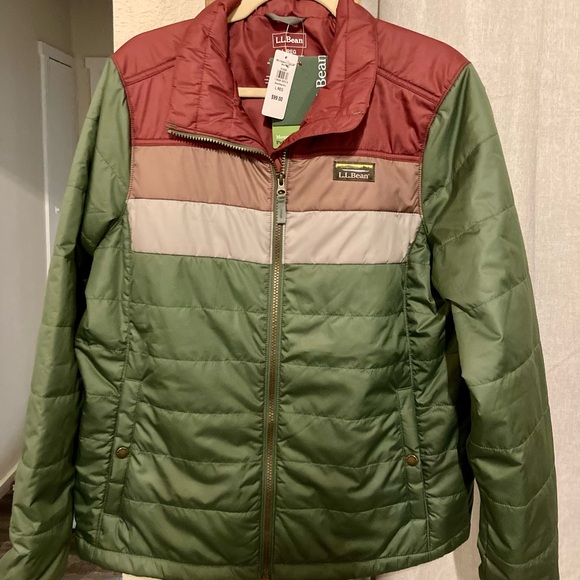 NWT L.L. Bean Colorblock Puffer Jacket - Picture 1 of 8